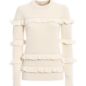 Michael Kors - Bone wool blend frilled sweater